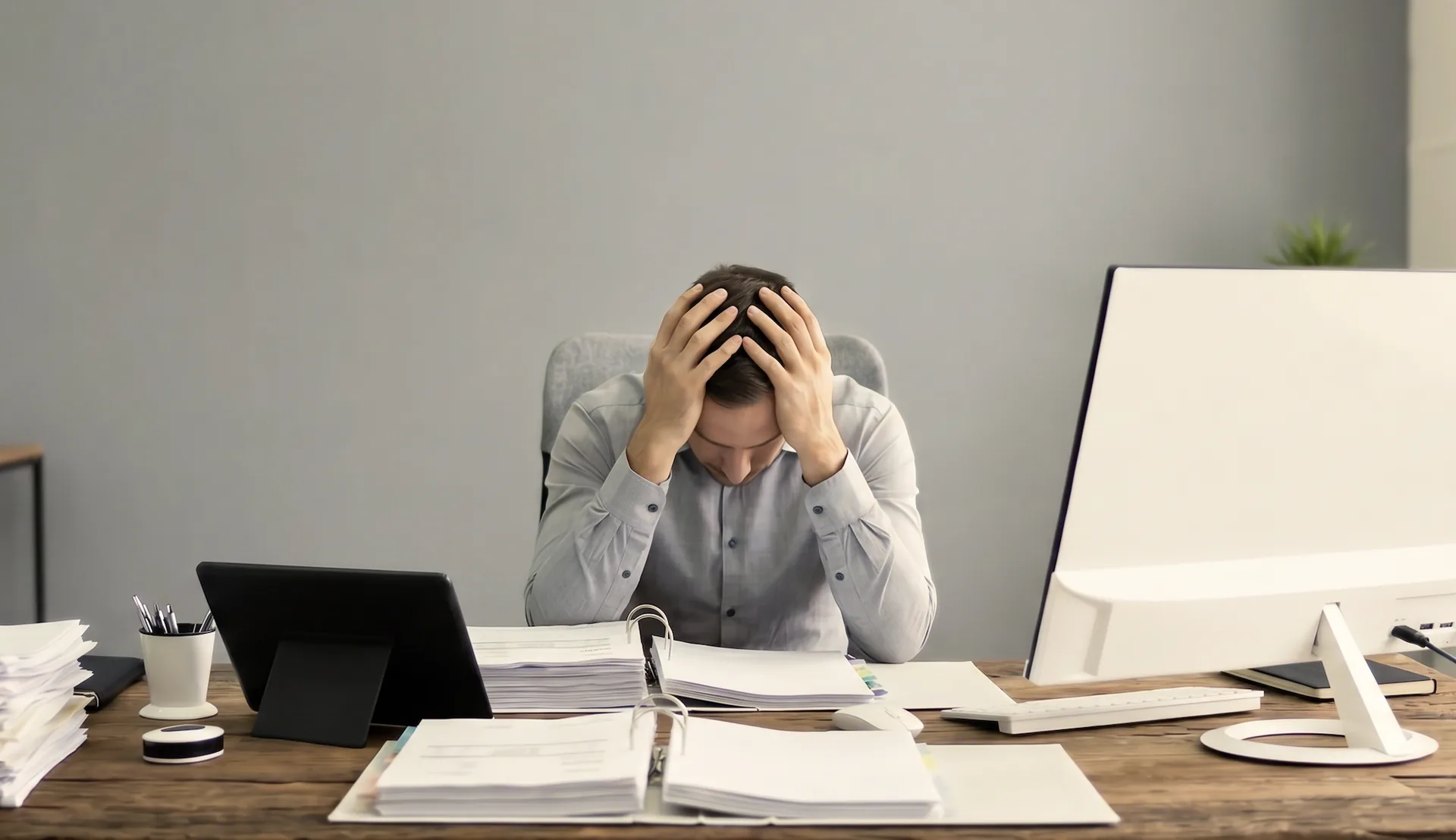 Solo small business owner using AI on a laptop to automate daily work
