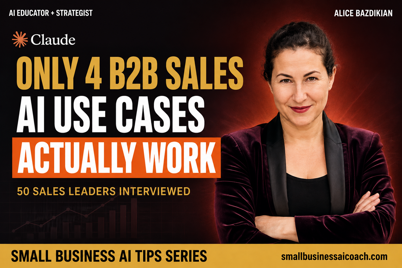 Only 4 B2B sales AI use cases actually work. 50 sales leaders interviewed. Alice Bazdikian, AI educator and strategist