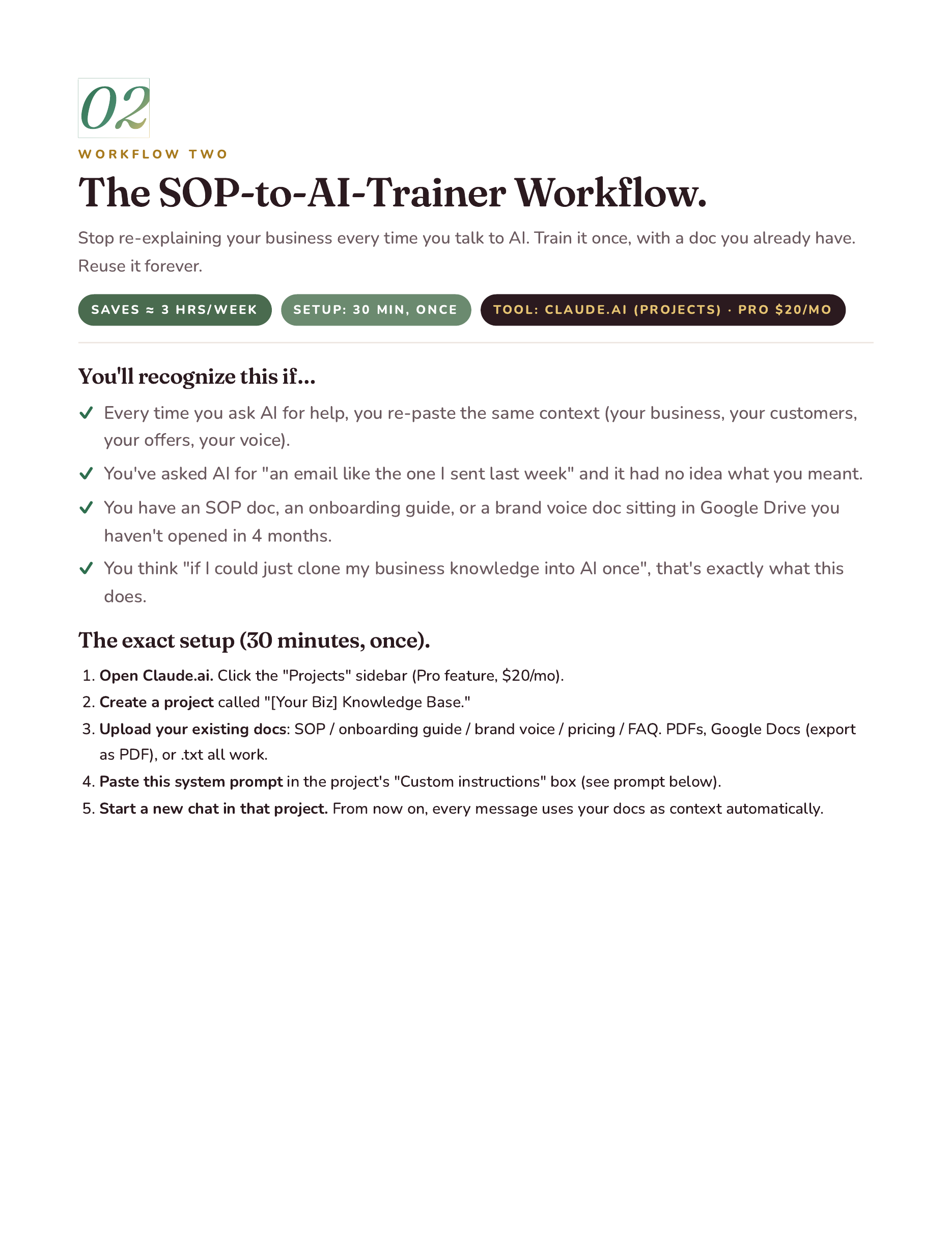 Workflow 02, SOP-to-AI-Trainer chapter opener